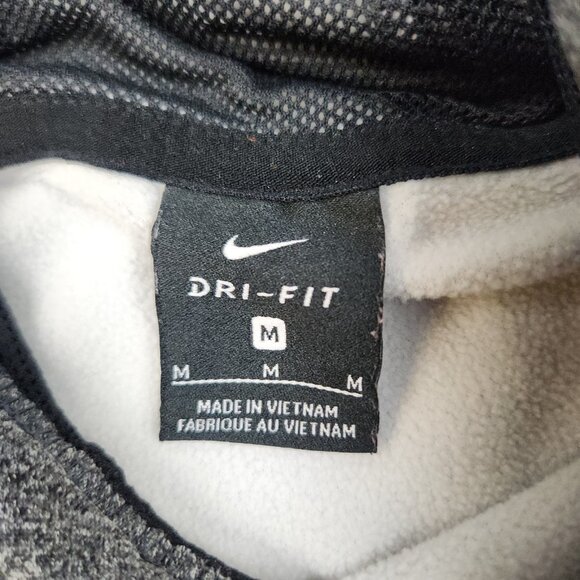 NIKE Dri-Fit Hoodie Womens Medium Gray Kangaroo Pocket Activewear Sweatshirt - Picture 8 of 11